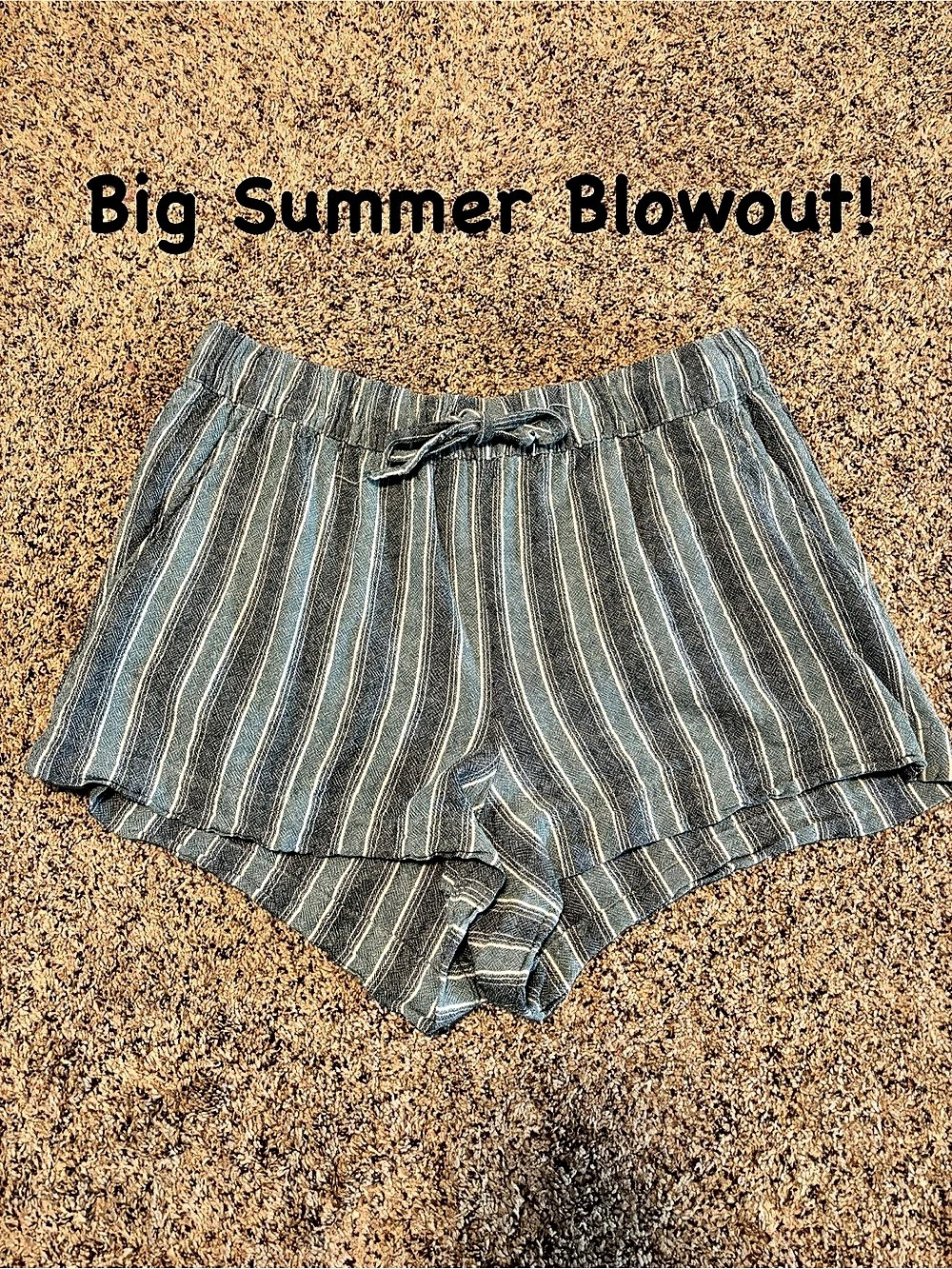 dlp Striped Shorts in Blue & White XL